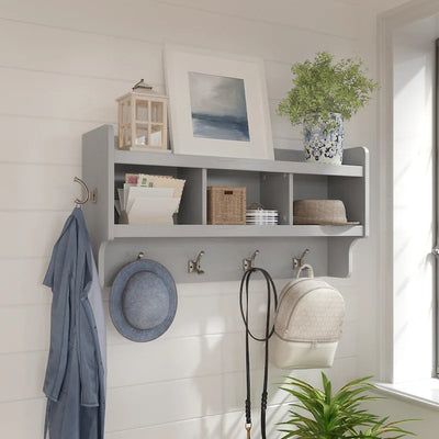 40W Wall Mounted Coat Rack with Shelf
