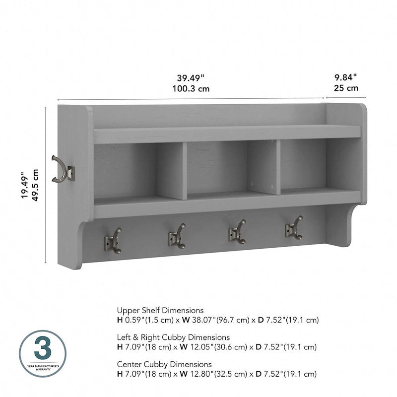 Porte-manteau mural 40W avec étagère