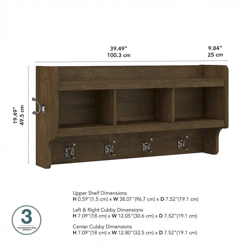 Porte-manteau mural 40W avec étagère