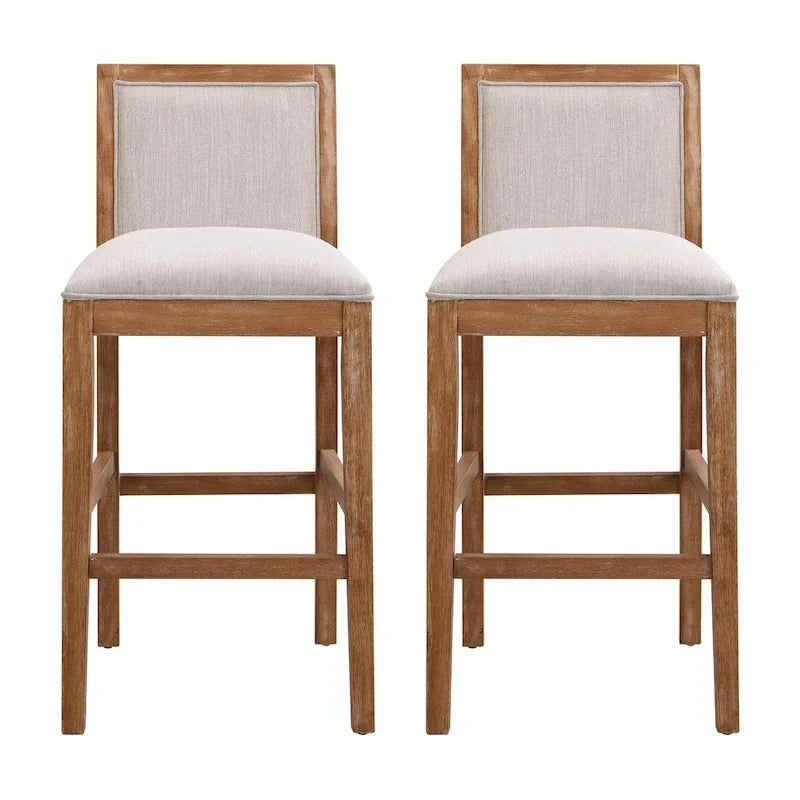Tabourets de bar modernes rembourrés de 77,5 cm avec assise et dossier coussinés, lot de 2
