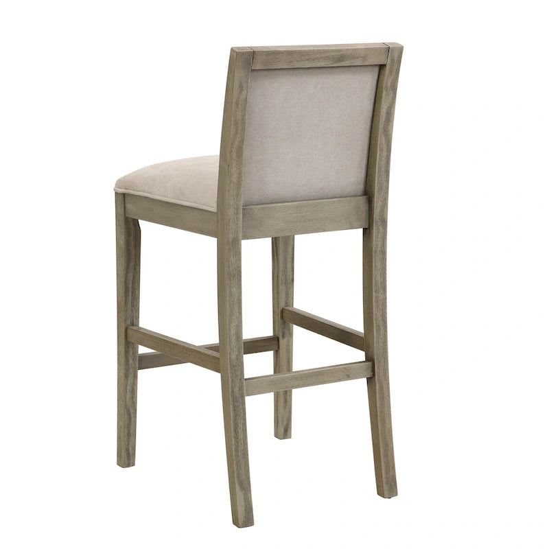 Tabourets de bar modernes rembourrés de 77,5 cm avec assise et dossier coussinés, lot de 2