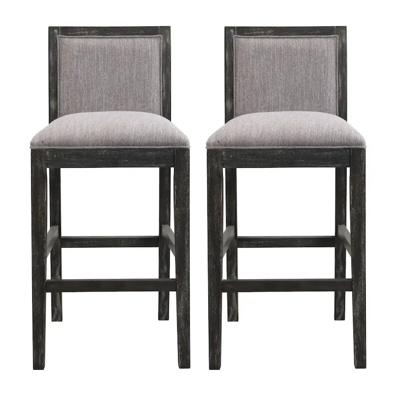 Tabourets de bar modernes rembourrés de 77,5 cm avec assise et dossier coussinés, lot de 2