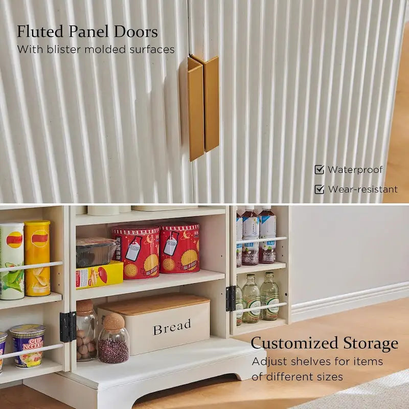 Armoire de rangement à cannelures modernes, armoire de rangement, organisateur de placard en bois