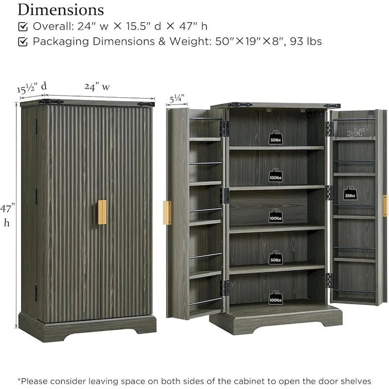 Armoire de rangement à cannelures modernes, armoire de rangement, organisateur de placard en bois