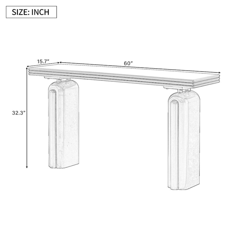 Console de Table Accent Chic, Design Élégant et Luxueux pour Entrée, Couloir, Salon