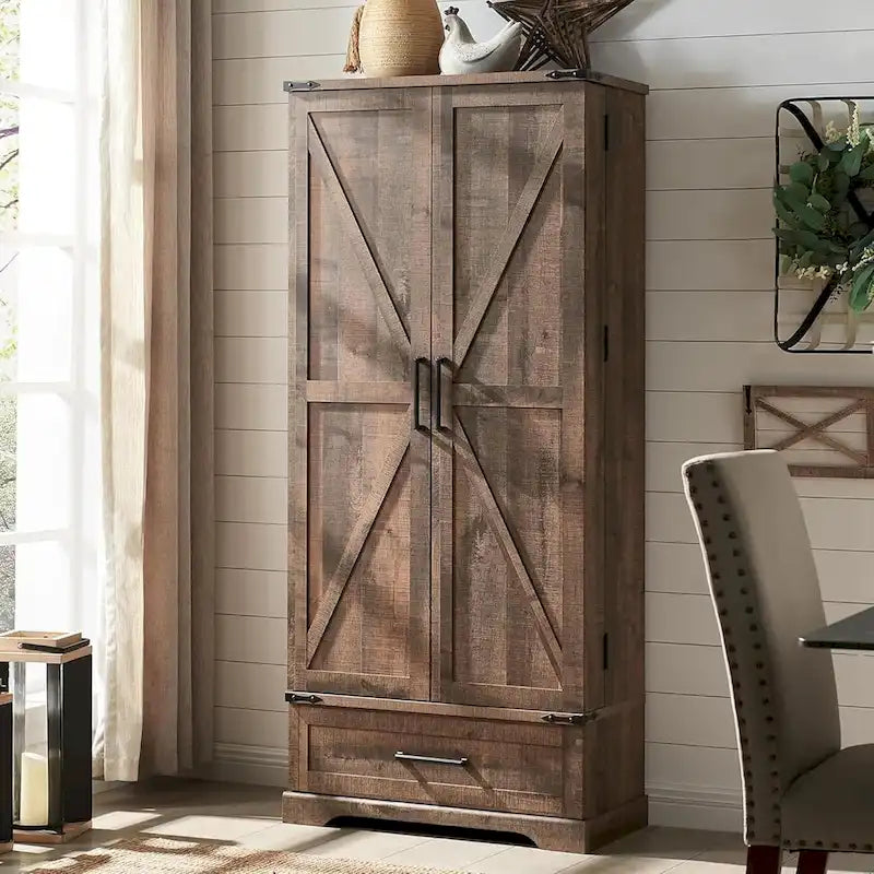 Armoire de rangement haute pour cuisine de ferme de 72 po, armoire de rangement haute, placard - S.O.