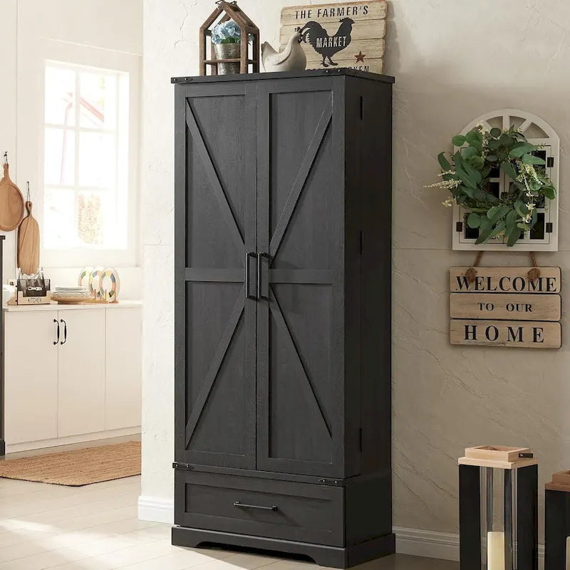 Armoire de rangement haute pour cuisine de ferme de 72 po, armoire de rangement haute, placard - S.O.