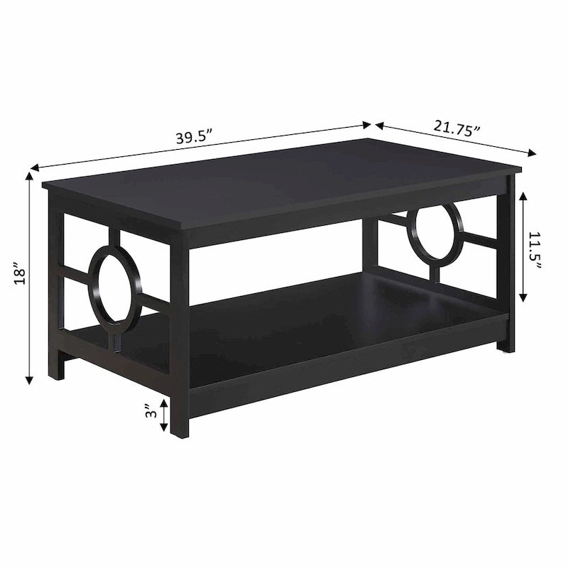 Table basse avec étagère