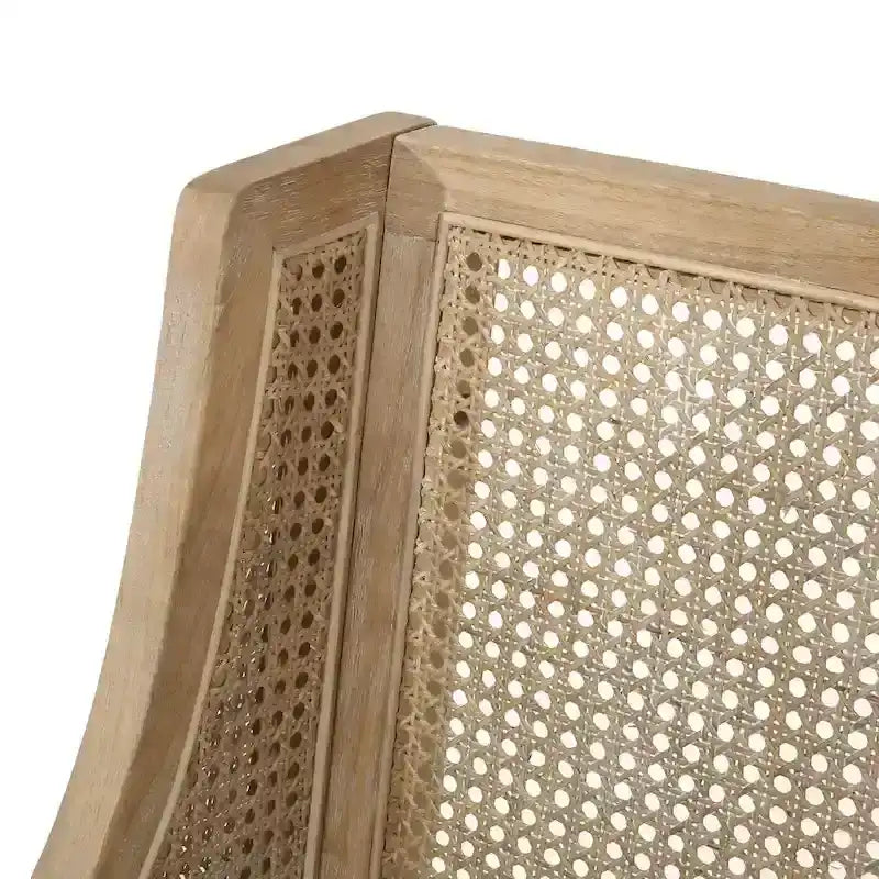 Tabourets de comptoir en bois et rotin rembourrés de tissu de 65 cm (Lot de 2)