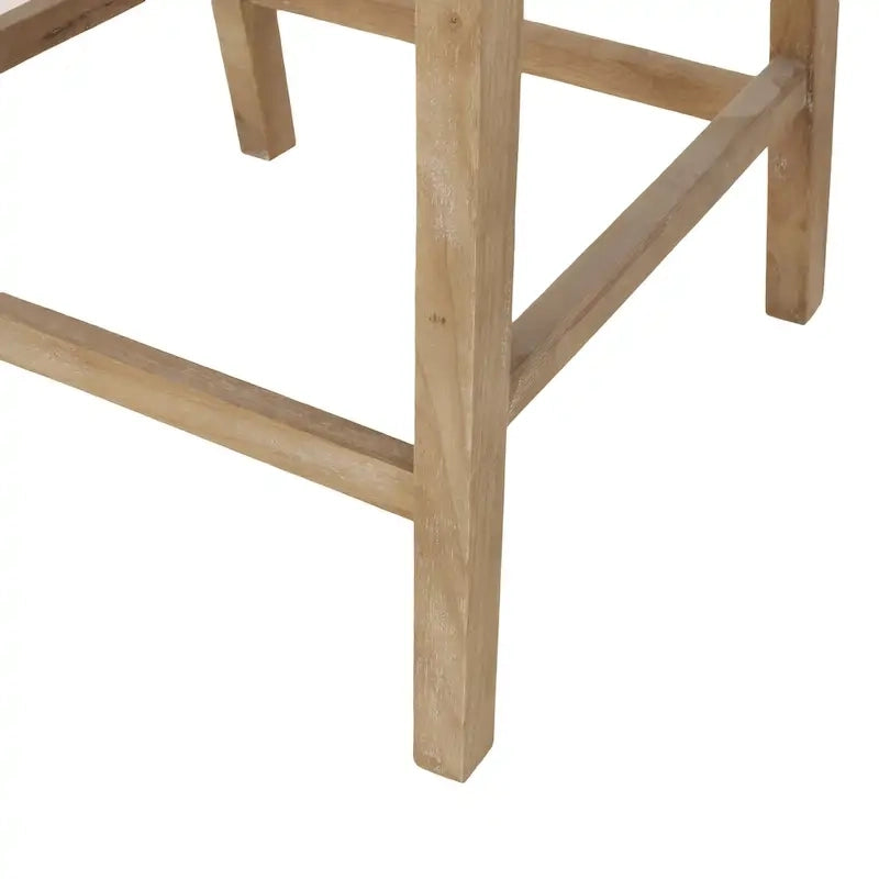 Tabourets de comptoir en bois et rotin rembourrés de tissu de 65 cm (Lot de 2)