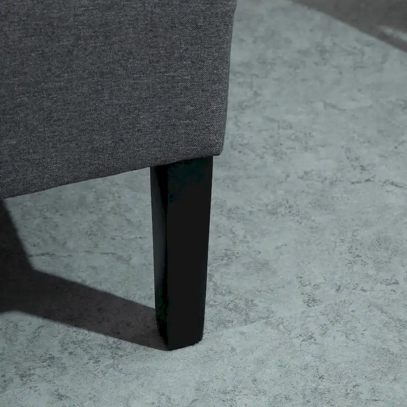 Canapé double en tissu de lin, causeuse capitonnée sans accoudoirs, meubles de salon avec pieds en bois - 28.75*43.25*36.5