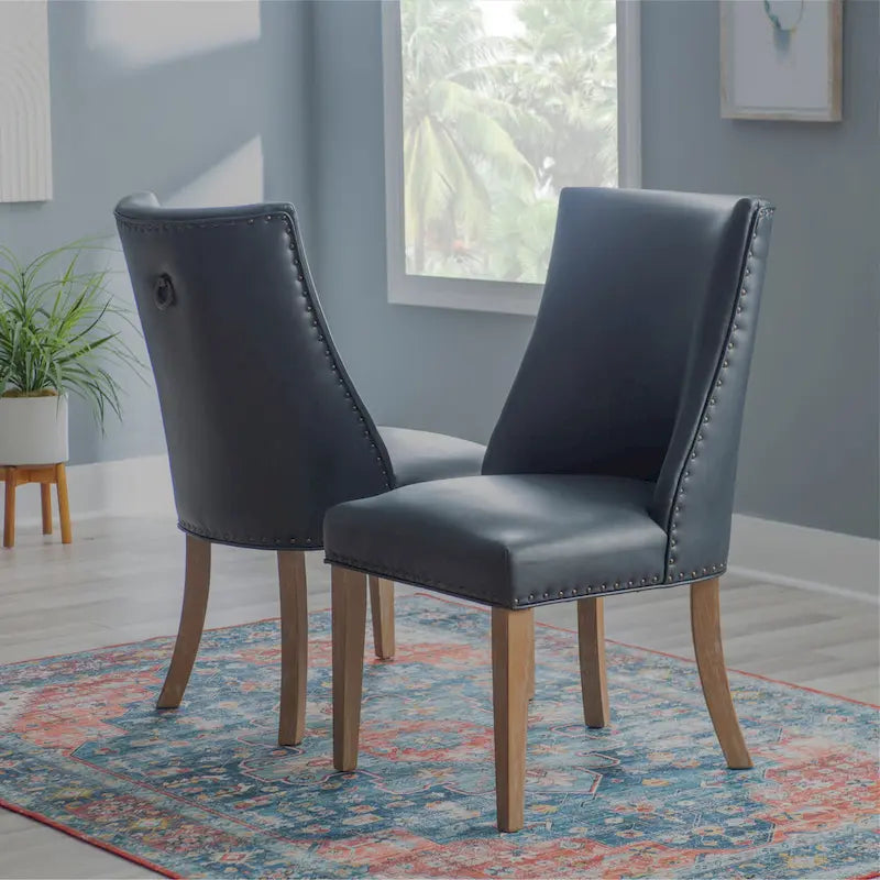 Chaises de salle à manger en similicuir (lot de 2)