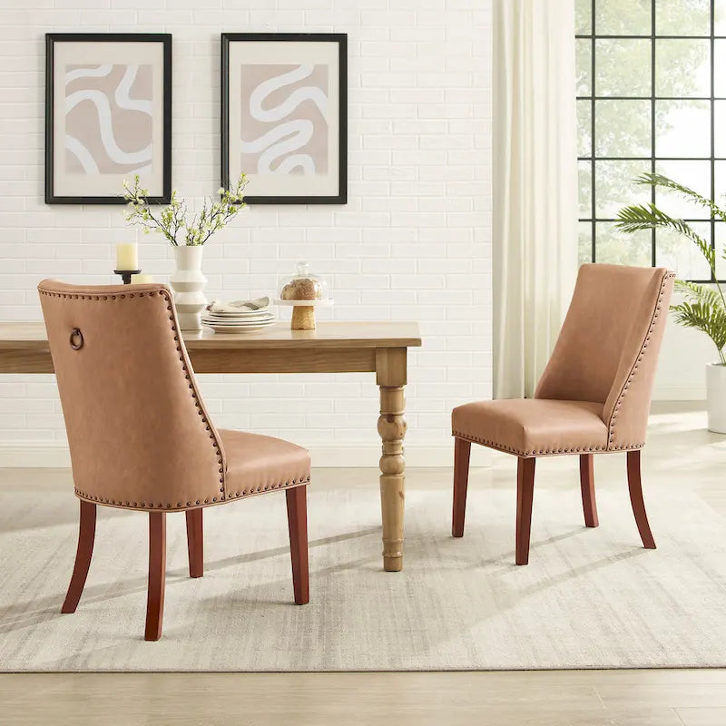 Chaises de salle à manger en similicuir (lot de 2)