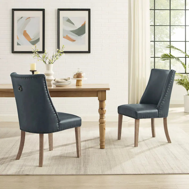 Chaises de salle à manger en similicuir (lot de 2)