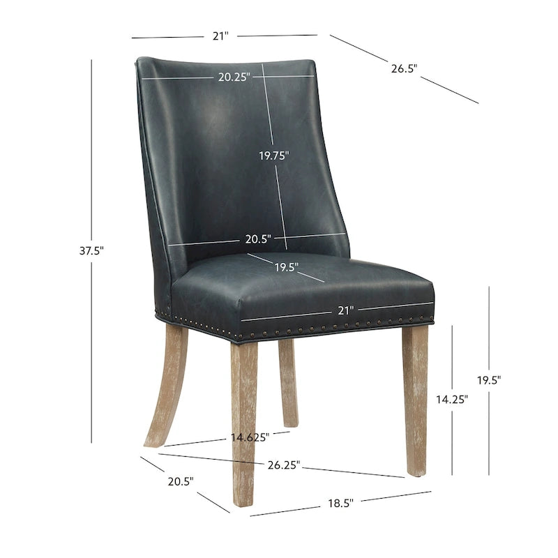Chaises de salle à manger en similicuir (lot de 2)
