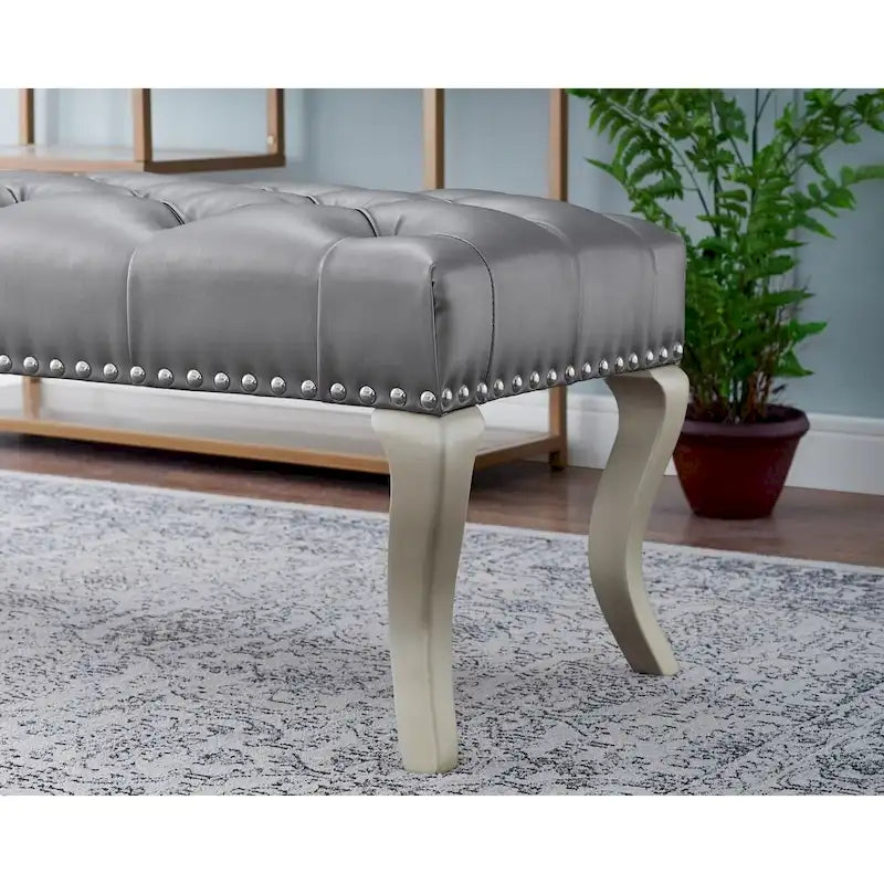 Banc rembourré capitonné Décor avec garniture cloutée
