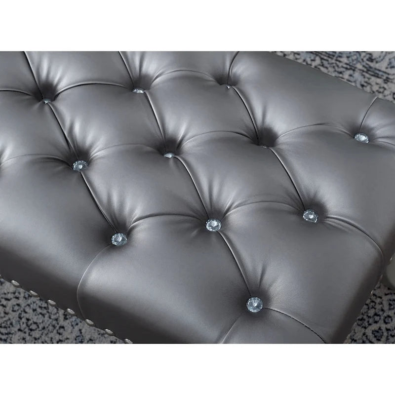 Banc rembourré capitonné Décor avec garniture cloutée