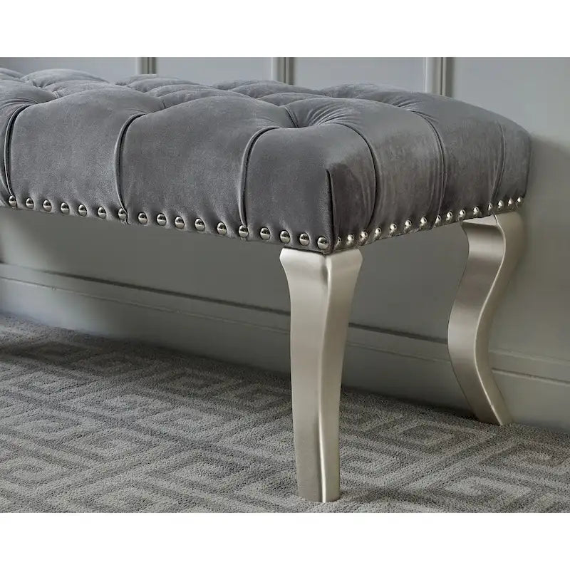 Banc rembourré capitonné Décor avec garniture cloutée
