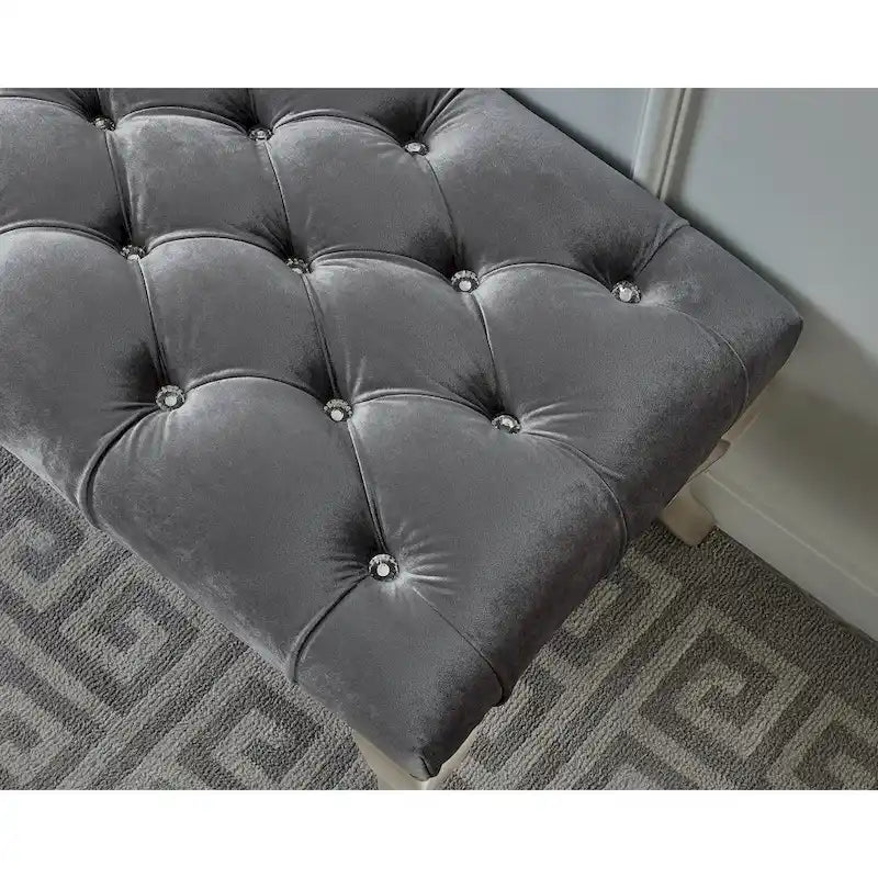 Banc rembourré capitonné Décor avec garniture cloutée