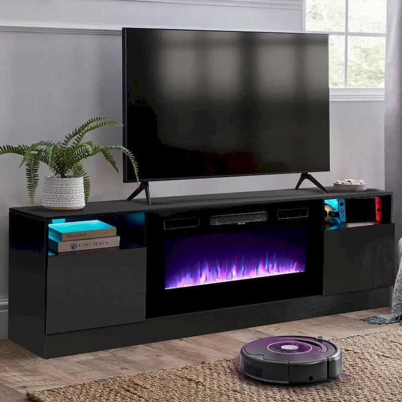 Meuble TV de 70 po avec foyer électrique de 36 po