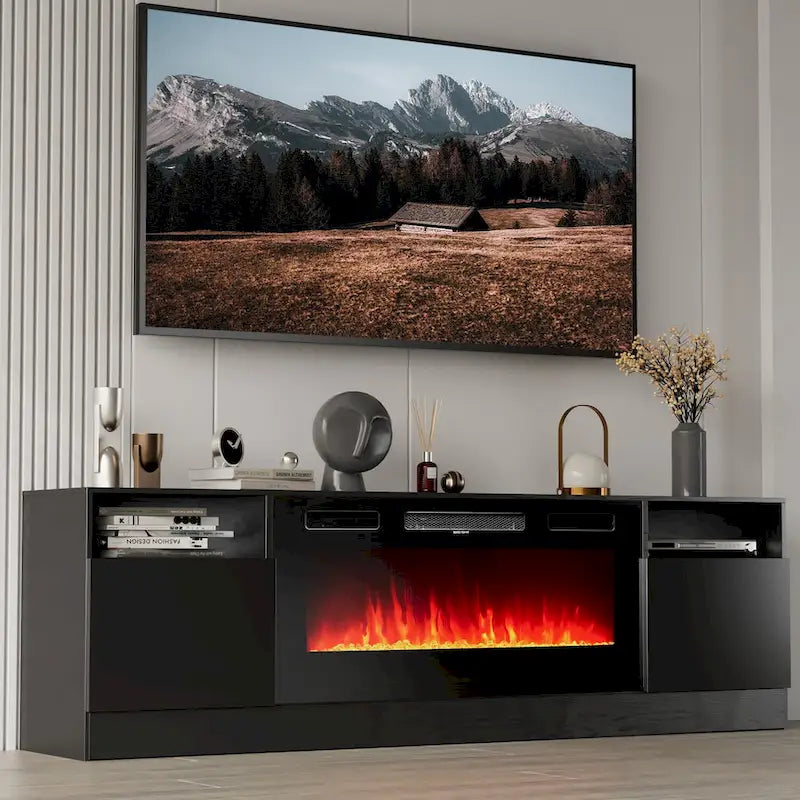 Meuble TV de 70 po avec foyer électrique de 36 po