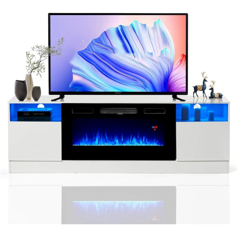 Meuble TV de 70 po avec foyer électrique de 36 po