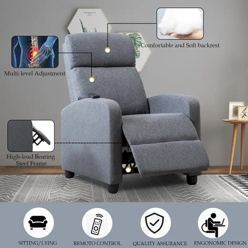 Fauteuils inclinables réglables à dossier inclinable pour salon