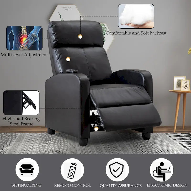 Fauteuils inclinables réglables à dossier inclinable pour salon