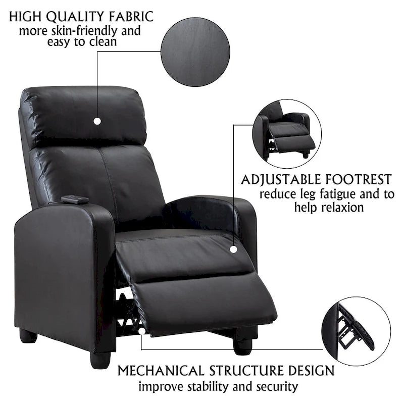 Fauteuils inclinables réglables à dossier inclinable pour salon