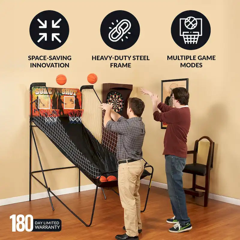 Jeu d'arcade de basket-ball double de 81 po avec affichage des scores DEL