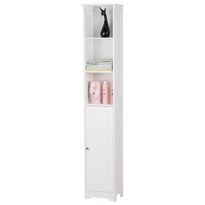 Meuble de salle de bain bas en bois avec étagères réglables (4 options)
