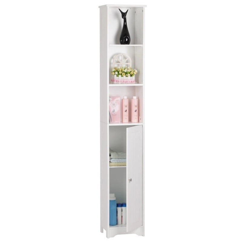 Meuble de salle de bain bas en bois avec étagères réglables (4 options)