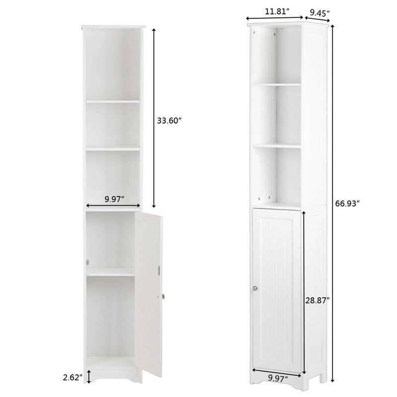 Meuble de salle de bain bas en bois avec étagères réglables (4 options)