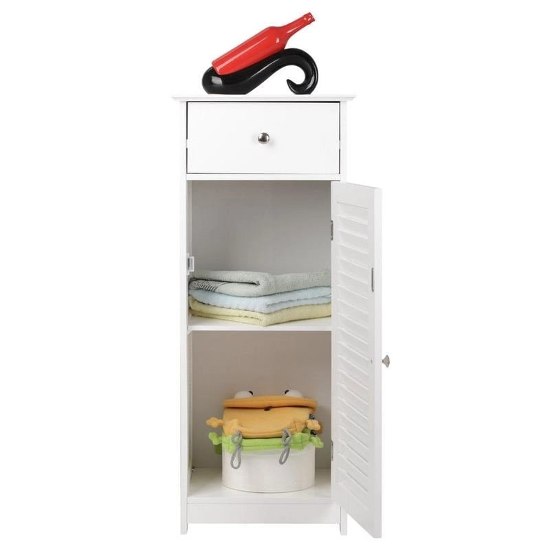 Meuble de salle de bain bas en bois avec étagères réglables (4 options)