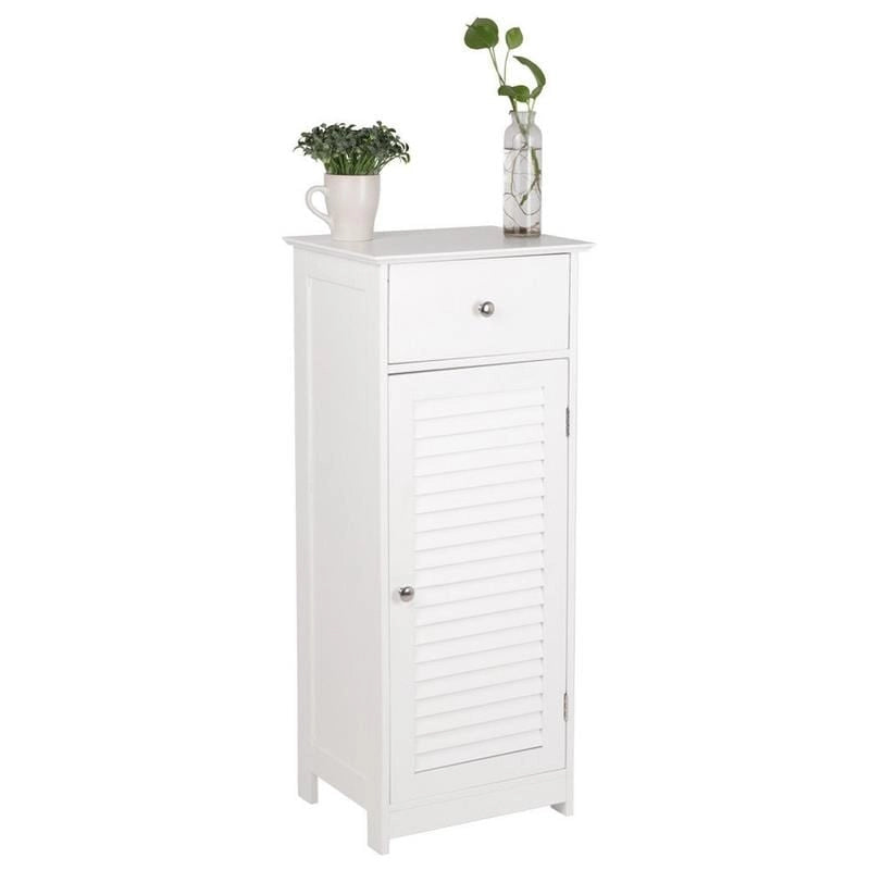 Meuble de salle de bain bas en bois avec étagères réglables (4 options)