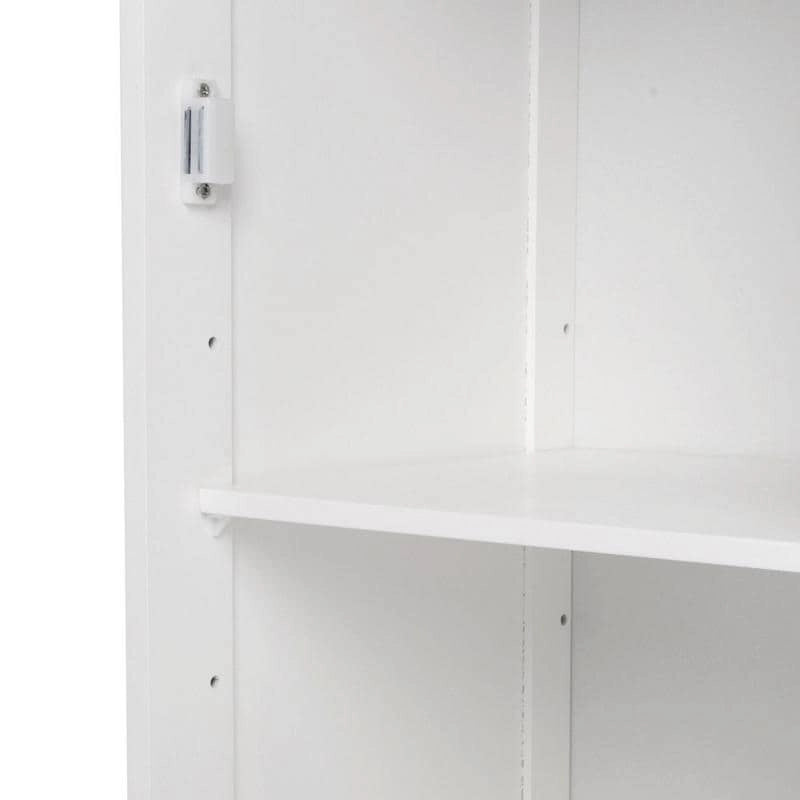 Meuble de salle de bain bas en bois avec étagères réglables (4 options)
