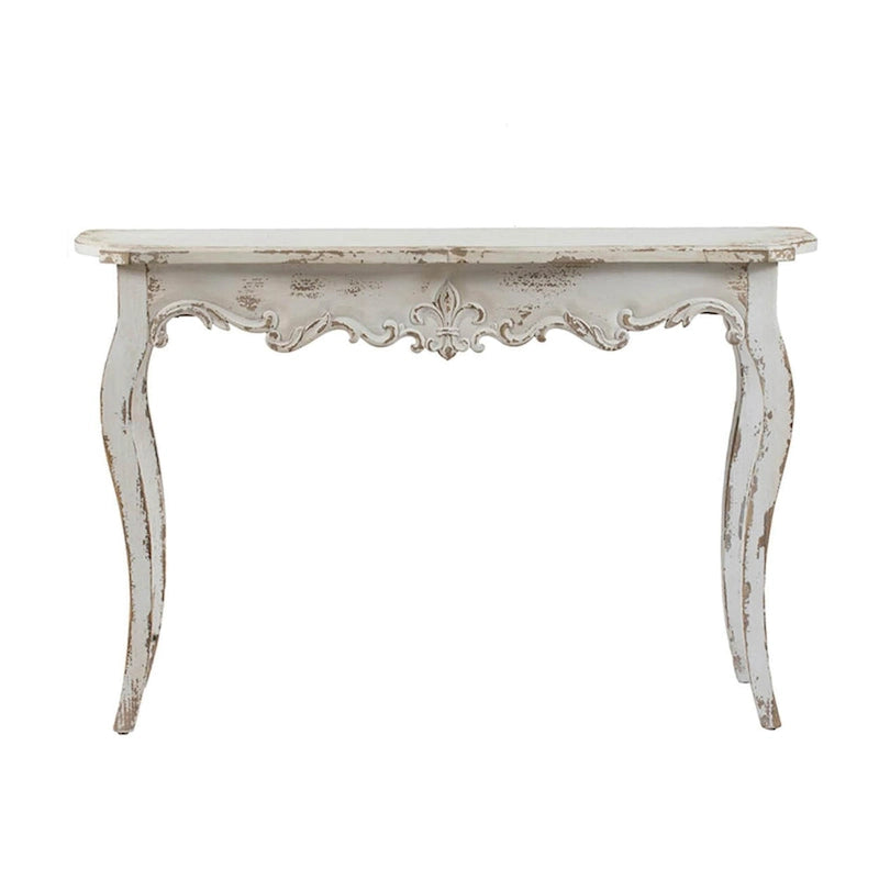 Console patinée blanc cassé