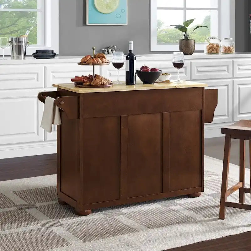 Îlot de cuisine avec plateau en bois naturel - 18p x 51,5L x 35,25H