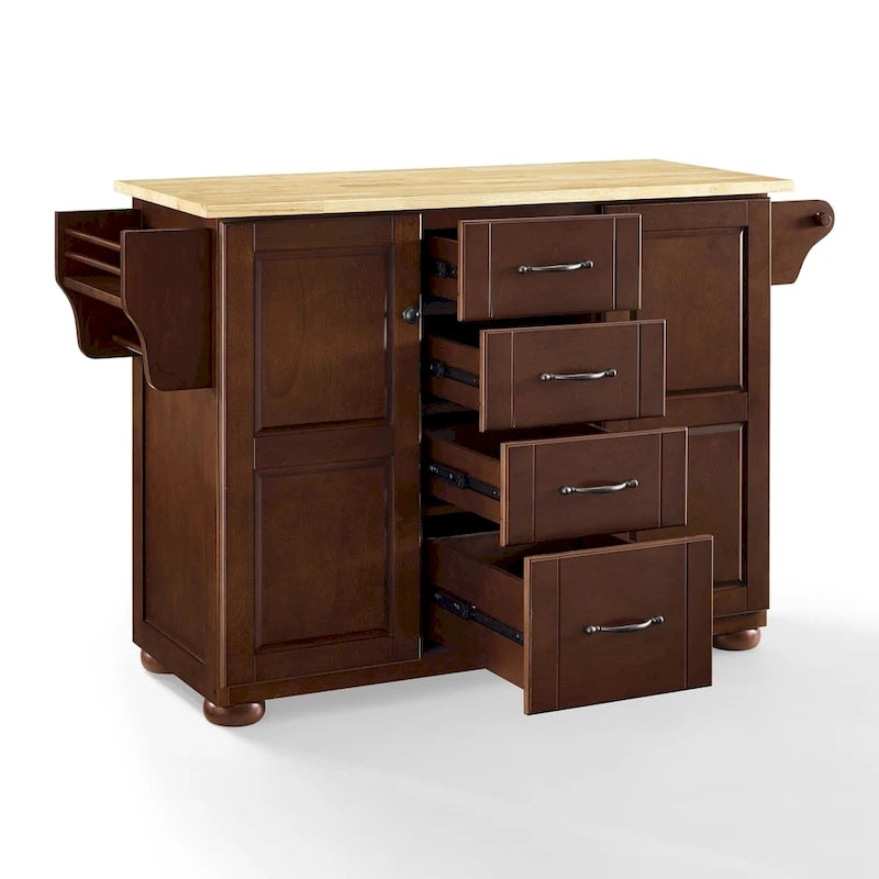 Îlot de cuisine avec plateau en bois naturel - 18p x 51,5L x 35,25H