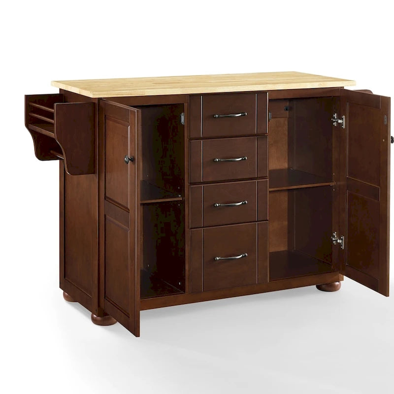 Îlot de cuisine avec plateau en bois naturel - 18p x 51,5L x 35,25H