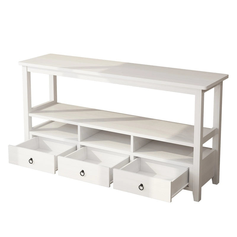 Console de style vintage à 3 niveaux avec 3 tiroirs et étagères