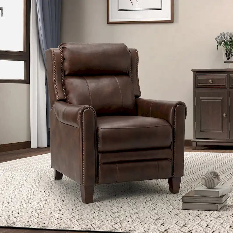 32,48 po Large Fauteuil inclinable manuel en cuir véritable