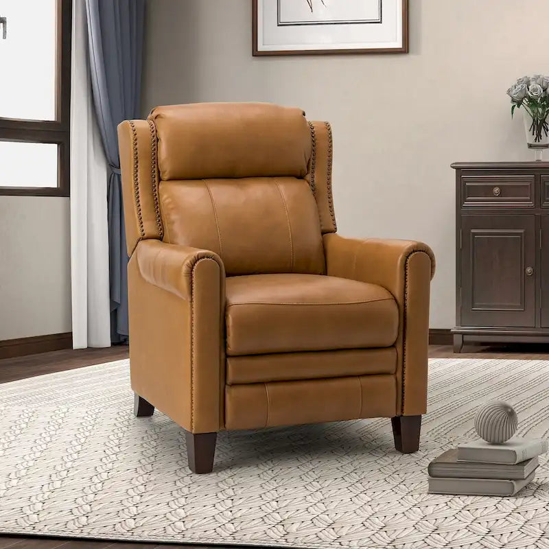 32,48 po Large Fauteuil inclinable manuel en cuir véritable