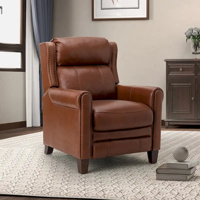 32,48 po Large Fauteuil inclinable manuel en cuir véritable