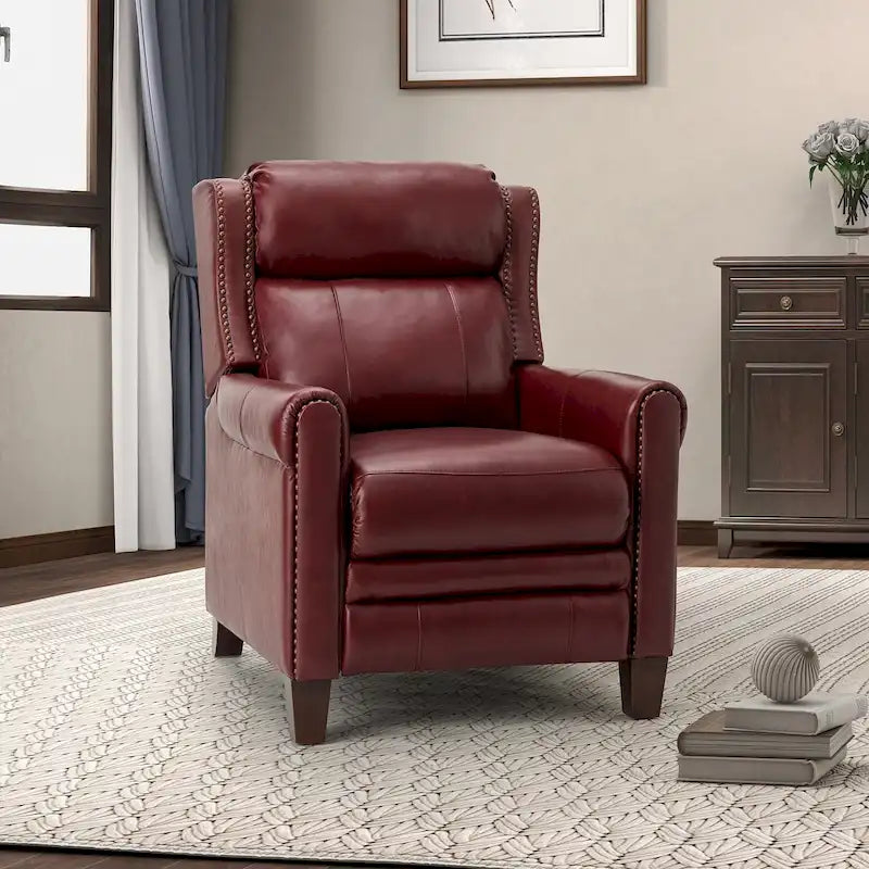 32,48 po Large Fauteuil inclinable manuel en cuir véritable