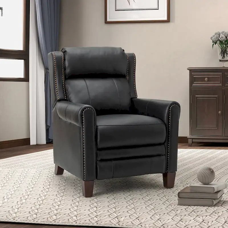 32,48 po Large Fauteuil inclinable manuel en cuir véritable