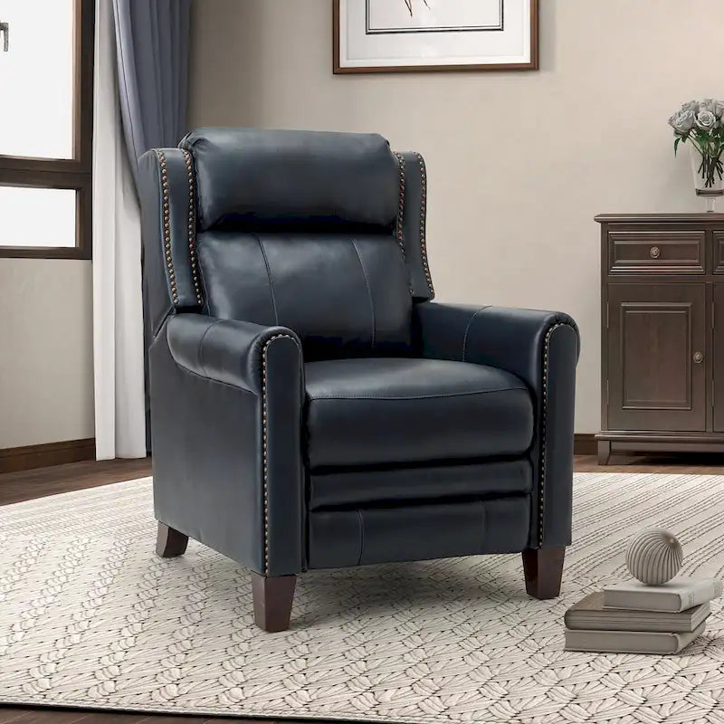 32,48 po Large Fauteuil inclinable manuel en cuir véritable