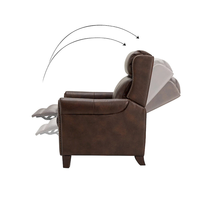 32,48 po Large Fauteuil inclinable manuel en cuir véritable