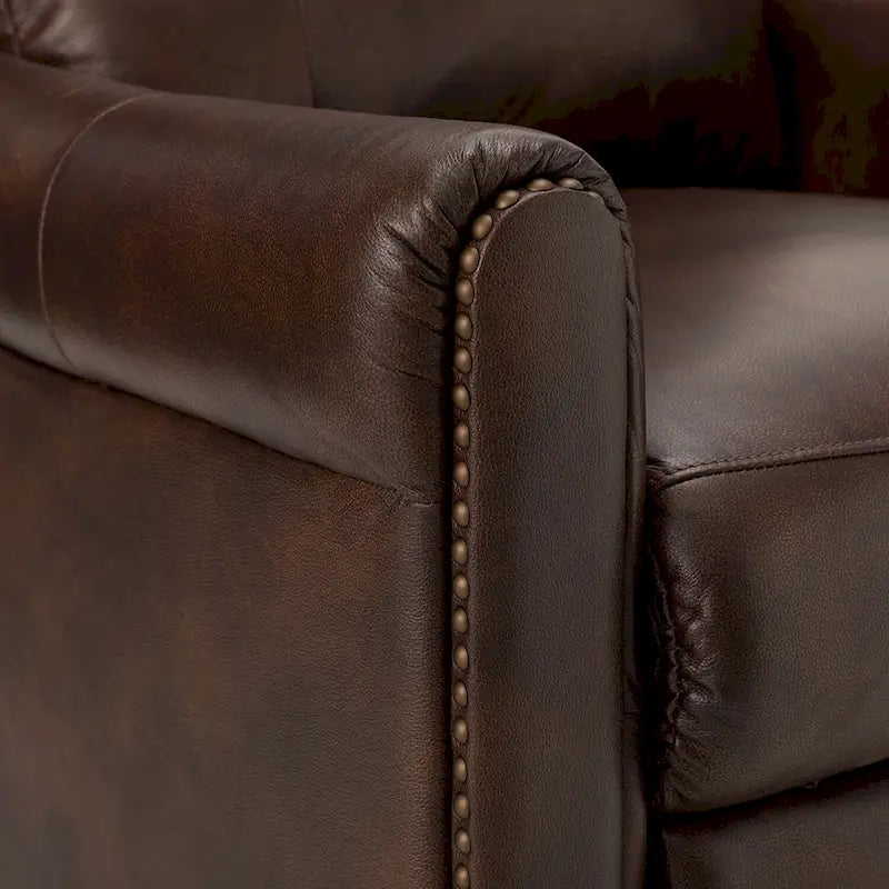 32,48 po Large Fauteuil inclinable manuel en cuir véritable