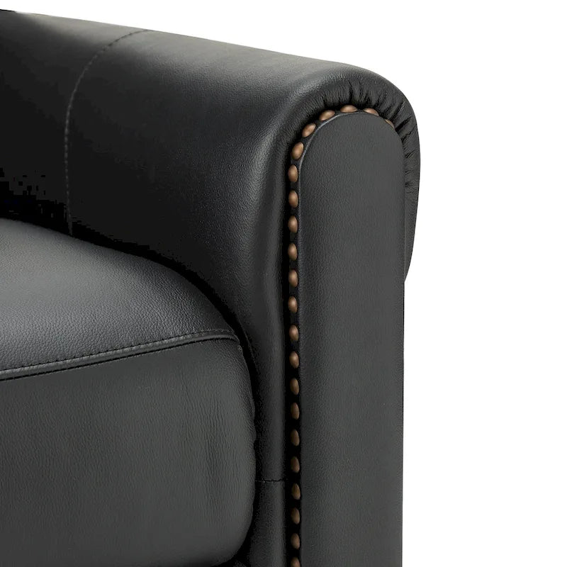 32,48 po Large Fauteuil inclinable manuel en cuir véritable